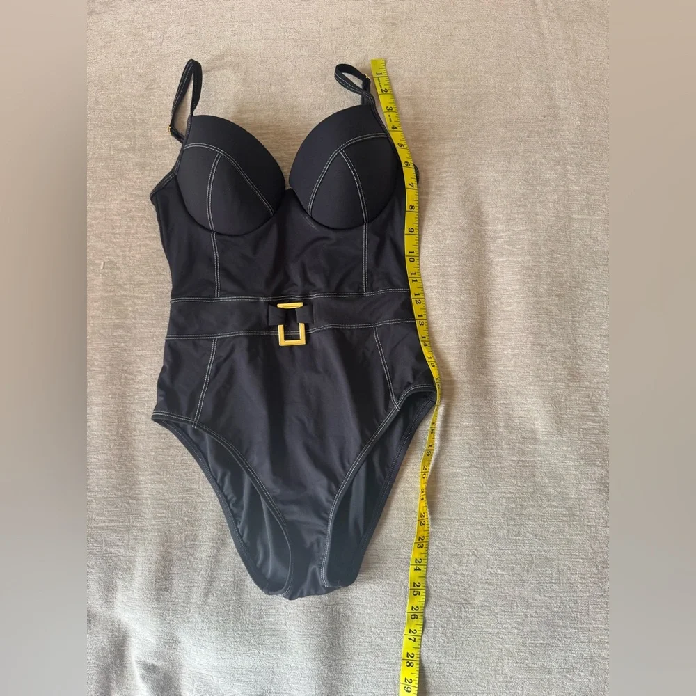 Bleu Rod Beattie Black Belted One Piece Swimsuit — Size 4 | Shaping | Underwire - Picture 9 of 9